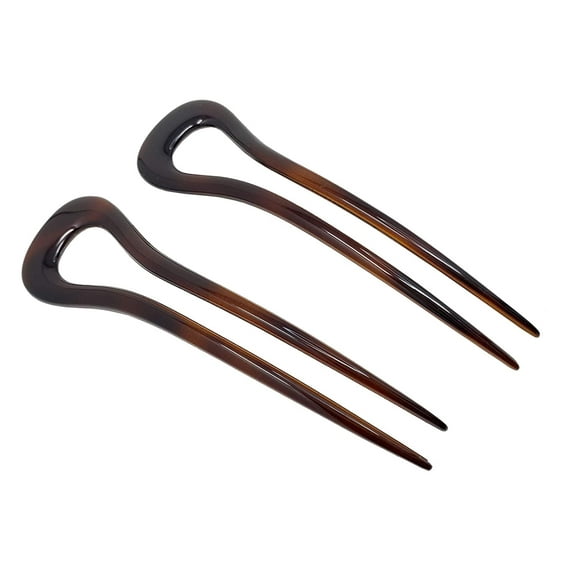 Parcelona French Classic Curve Shell Large 5 1/4” Set of 2 Chignon Hair Bun Pin