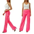 thumbnail image 2 of Mxiqqpltky Women Mesh Sheer Ruffle Cover Up Pants, 2 of 8