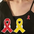 thumbnail image 3 of Alloy Red Ribbon Brooch - Stylish AIDS Awareness Symbol, Perfect Gift for Charity Support, 3 of 9