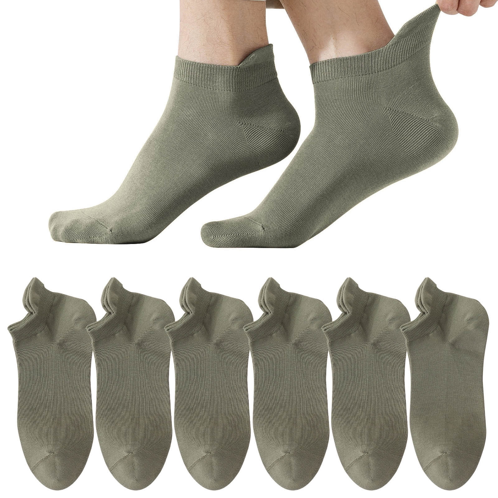 Awdenio 6 Pairs Man Socks Mesh Ventilation Non Slip Liner Footies Thin Socks Lightweight Ankle Socks