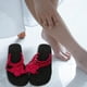 thumbnail image 5 of WORGEOUS Tacones altos Plataforma Zapatillas Moda Chanclas Pendiente antideslizante Resort Beach Sandalias anudadas rojas para mujer (talla 39), 5 of 9