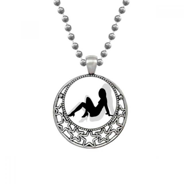 La silueta de la mujer caliente mujer hermosa Collares Colgante Retro Moon Stars Jewelry Unbranded M