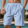 thumbnail image 2 of Men's Quick-Dry Summer Sports Shorts, Casual Zippered Multi-Pocket Outdoor Shorts with Breathable Mesh Lining ,Light Blue 3XL, 2 of 5