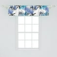 thumbnail image 2 of Tropical Boho Window Valance, Abstract Design Brush Strokes Pattern with Palm Silhouettes Art, Curtain Valance for Kitchen Bedroom with Rod Pocket, 54" X 18", Deep Sky Blue Ceil Blue, by Ambesonne, 2 of 2