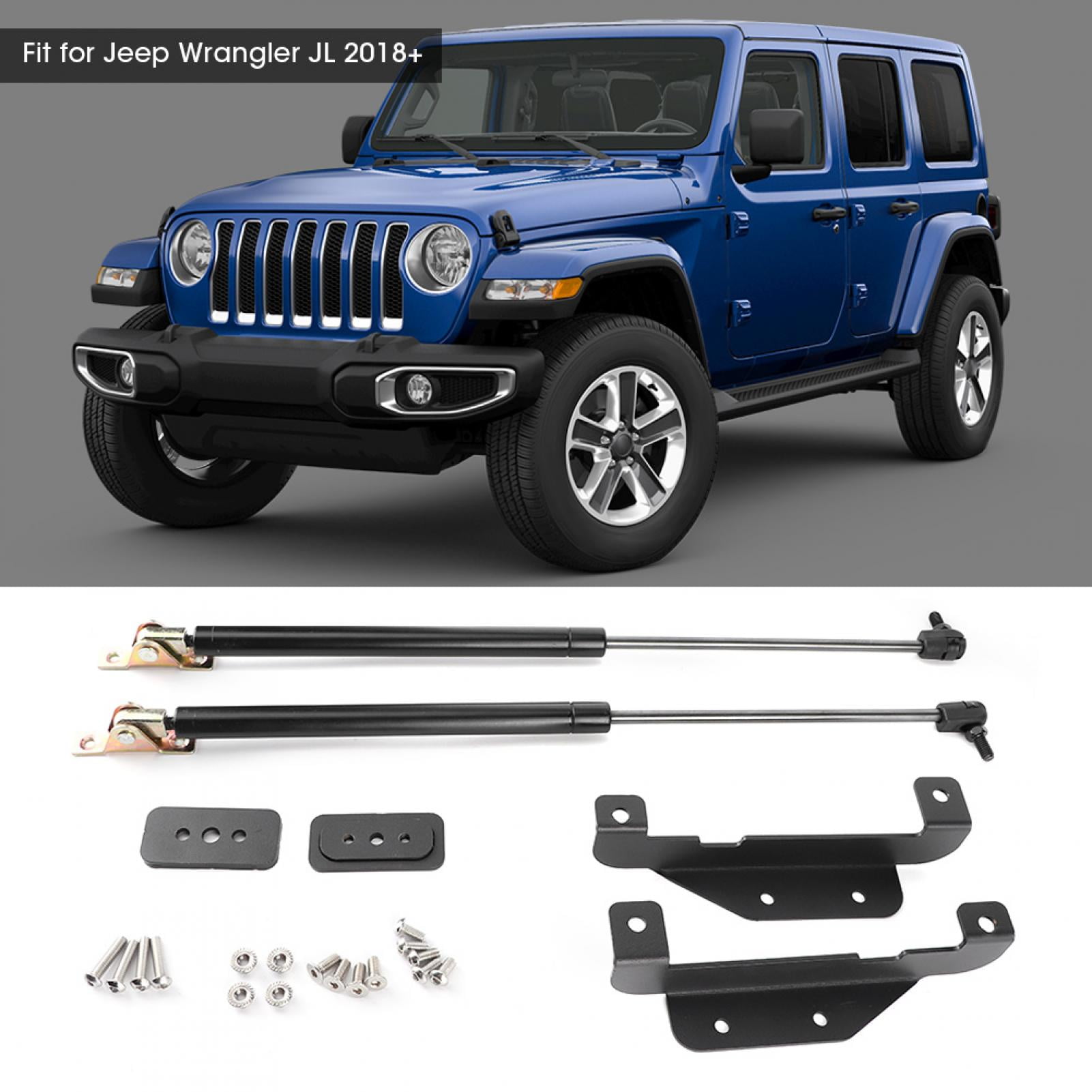 Car Front Cover Hood Hydraulic Support Rod for Jeep Wrangler JL 2018 Black