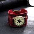 thumbnail image 3 of reloj de pulsera,Reloj vintage Reloj de pulsera estilo punk,Pulsera de reloj de pulsera antigua de moda,Reloj de pulsera de correa ancha retro,Brazaletes de cuero PU Big Dial Regalo jinwen reloj de pulsera, 3 of 5