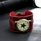 thumbnail image 3 of reloj de pulsera,Reloj vintage Reloj de pulsera estilo punk,Pulsera de reloj de pulsera antigua de moda,Reloj de pulsera de hip hop con correa ancha retro,Brazaletes de cuero PU Big Dial Regalo, 3 of 5