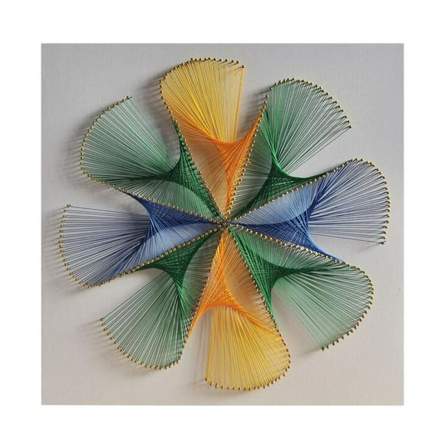 Rongfmy 3D Yarn Painting Pin String Art DIY Nail String Art Geometric Flower Winding