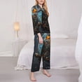 thumbnail image 3 of Fuzoiu Steampunk Mechanical Butterfly Print Women's Long-Sleeved Pajama,Lounge Button Down Nightwear,Womens Notch Collar Pajama Set-XX-Large, 3 of 7