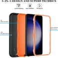 thumbnail image 6 of Samsung Galaxy A35 5G Phone Case Shockproof Dust/Drop Proof 3 in 1 Full Body Rugged Heavy Duty Durable Cover Black Orange, 6 of 7