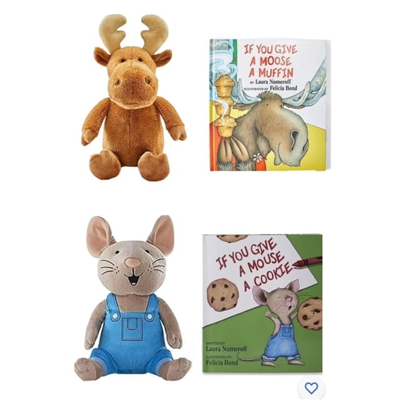 If You Give a Mouse a Cookie & Moose a Muffin Plush & Plush Set 4pcs NEW