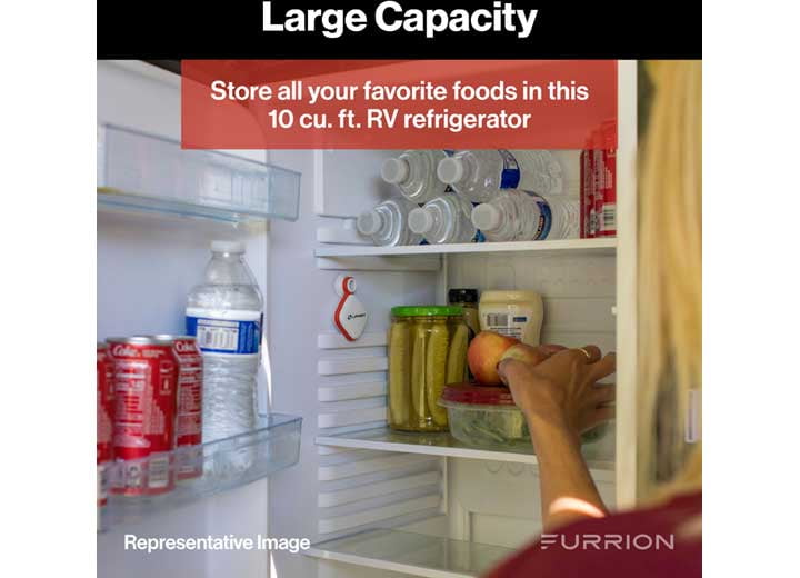 Lippert 2021123811 10 Cu Ft Dc Right Hinge Refrigerator(Black)