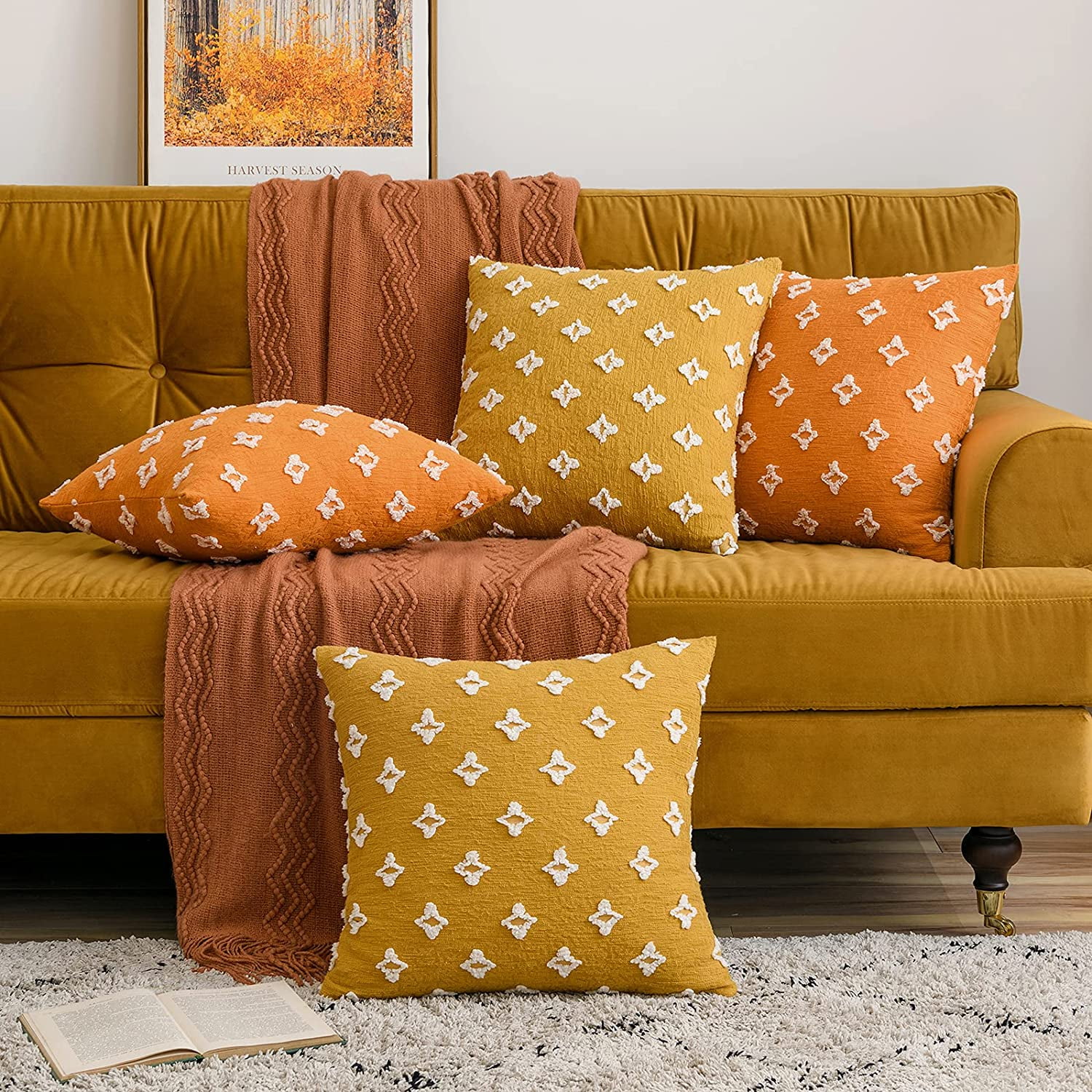 Namzi Set of 2 Decorative Throw Pillow Covers Rhombic