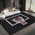 thumbnail image 3 of Area Rug Rectangle Carpet For Living Room, Geometric Basketball Pattern Machine Washable Rug, Stain Resistant Non Slip Black Rug For Bedroom Kitchen, 3 of 6