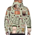 thumbnail image 7 of Fotbe Men's Hoodie with Coffee Makers Macaroons Chocolate Pattern - Kangaroo Pocket Pullover Hooded Sweatshirt, Perfect for Daily Wear, Travel, and Home-Medium, 7 of 7