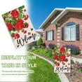 thumbnail image 4 of Drapeau de Jardin Décoratif en Géranium « Welcome Spring », Fleurs Florales Rouges Abeille Cour Extérieur Décorations, Déco d'Été Style Ferme Extérieur Petite Maison Double Face 12 x 18, 4 of 6