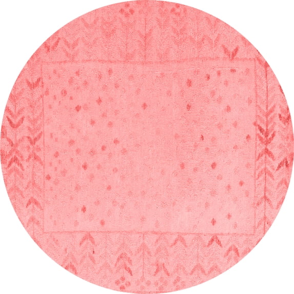 Ahgly Company Indoor Round Solid Red Modern Area Rugs, 3' Round