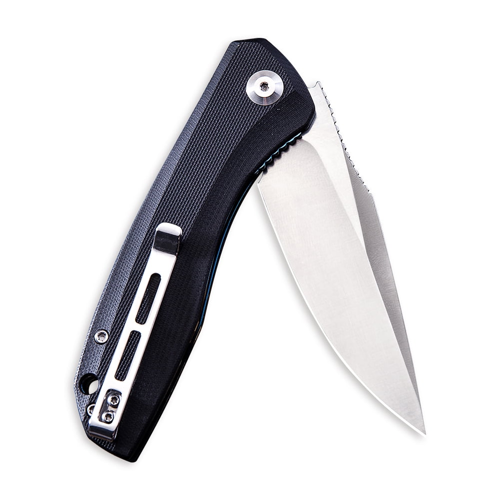 CIVIVI Pocket Knife Folding Knife Black G10 Handle Satin Finished 9Cr18MoV Blade Baklash C801C