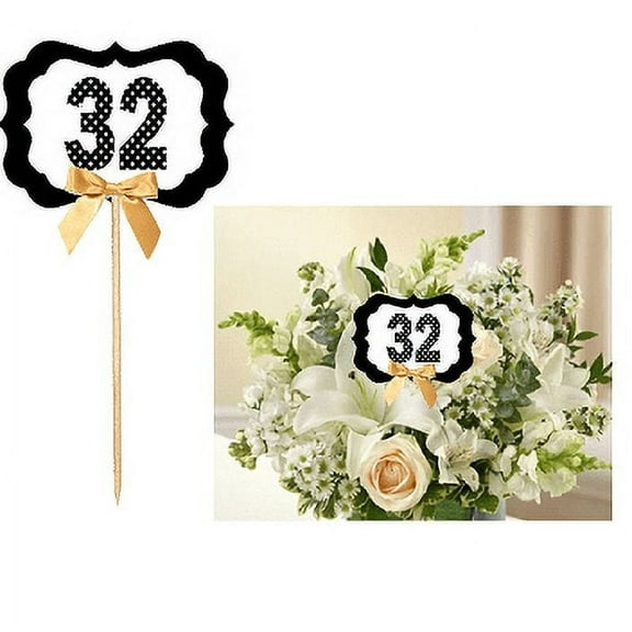 32nd Birthday / Anniversary Table Decoration Party Centerpiece Pick - Set of 6