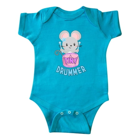 

Inktastic Tiny Drummer Cute Mouse with Pink Drum Gift Baby Boy or Baby Girl Bodysuit