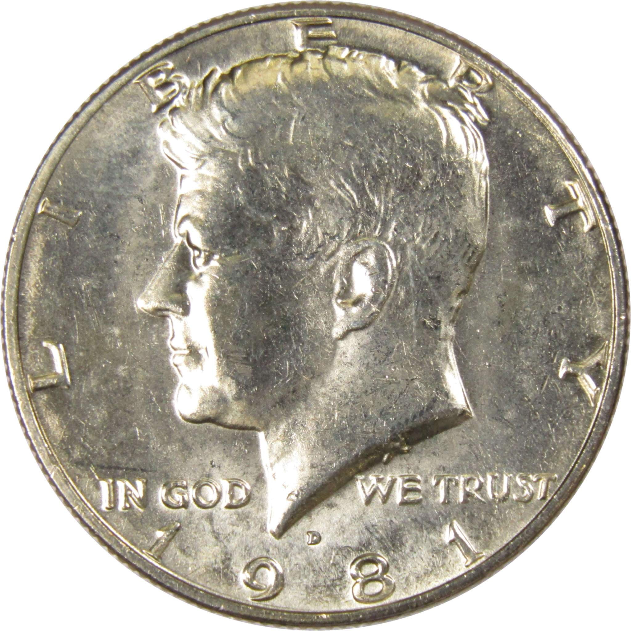 1981 D Kennedy Half Dollar BU Uncirculated Mint State 50c US Coin ...