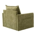 thumbnail image 5 of GVN Large Lazy Arm Chair, Lounge Sofa Chair,Swivel Barrel Chair for Living Room Bedroom, Thick Padded Arm Chair with Solid Metal Base, Green, 5 of 13