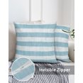 thumbnail image 3 of Waterproof Outdoor Throw Pillows with Inserts 16"x16", Blue Striped Soft Decorative Pillowcases for Couch Bedroom, Rustic Farmhouse Stripes Pillow Covers for Sofa Living Room, 3 of 8