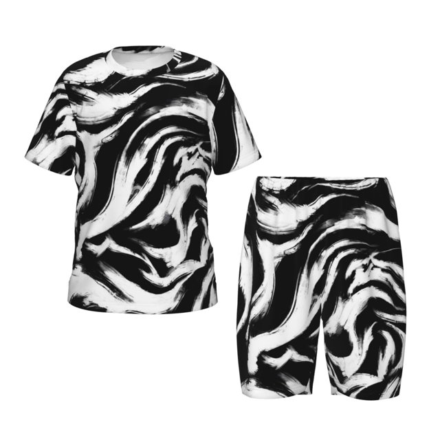 Lsque Leopard And Zebra 2 Pattern Girls' Sleeve Top and Shorts Snug Fit Cotton 2 Piece Lightweight Pajama Sets-XX-Large