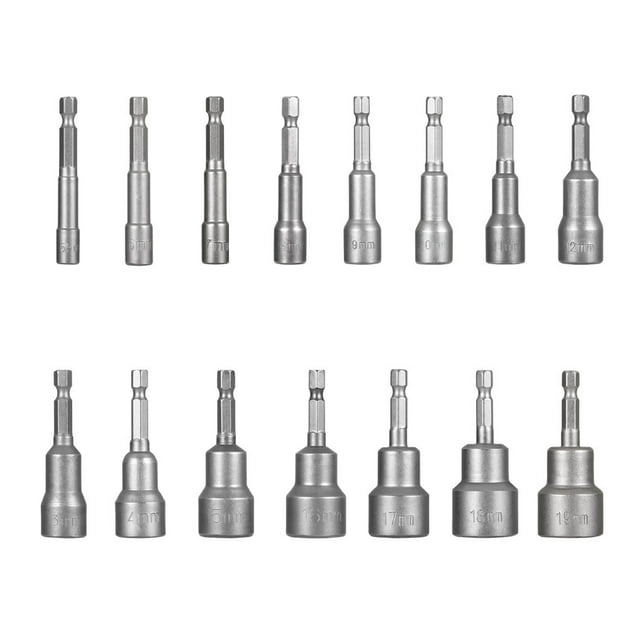 5 Pieces Nut Driver Household Workshop Woodworking Hex Shank Bit Electric Pneumatic Screwdriver Impact Drivers Bits 13x65mm
