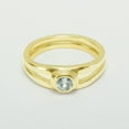 thumbnail image 2 of LBG 375 9k Yellow Gold Natural Aquamarine Womens Solitaire Ring - Size 6.25, 2 of 5