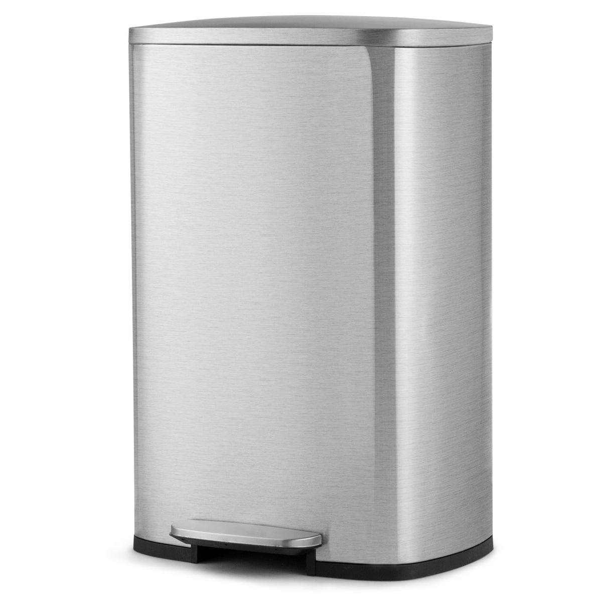 Topbuy Stainless Steel Trash Garbage Can Airtight Silent Step Bin, 13.2