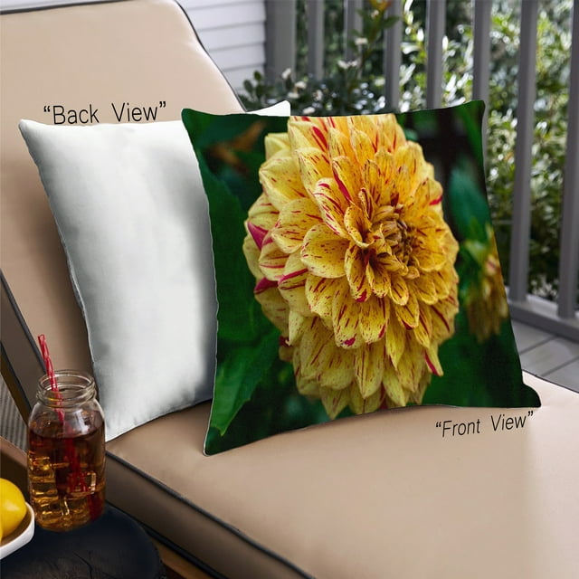 Ahgly Company Coussin Décoratif d'Extérieur à Motif de Plantes et de Fleurs, 18 Po X 18 Po