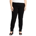thumbnail image 1 of Jag Womens Peri Mid Rise Straight Leg Jeans, Black, Plus Size, 20W, 1 of 1