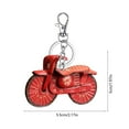 thumbnail image 3 of Qiopertar Cowhide Motorcycle Keychain, Personalized Leather Keychain for Men, Mini Bike Keyring Accessory, Cute Gift for Motorcycle Enthusiasts Biker, Red, 3 of 6