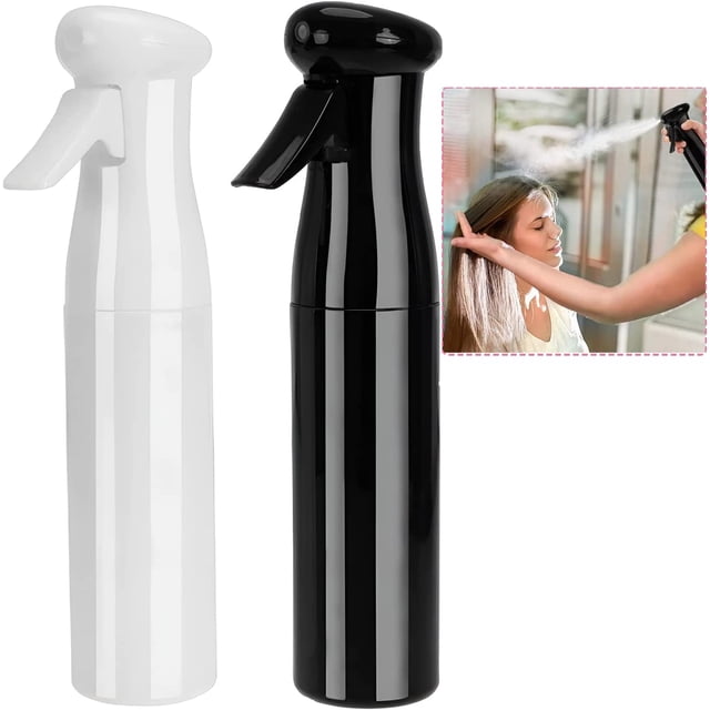 Atomizador Spray de 300 ml, 2 Atomizadores de Agua, Botellas de Spray para el Cabello, Atomizador Chorro Continuo para Peinado, Limpieza y Plantas (Blanco + Negro) Shuxiu Wang 8390615154444