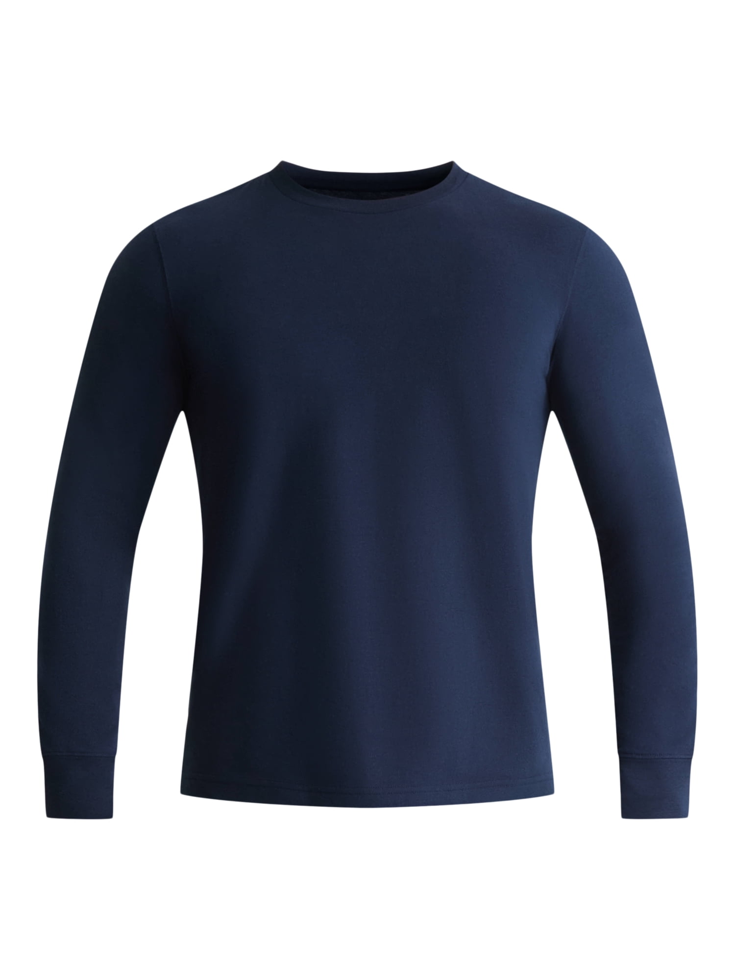 George Men's & Big Men's Relaxed Fit Cotton Crewneck T-Shirt with Long Sleeves, Size XS-3XL