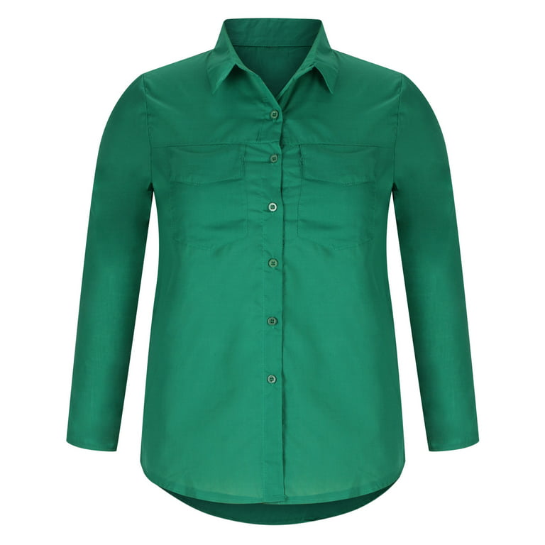 Cotton Lien Solid Color Shirts Trendy Long Sleeve Elegant Office