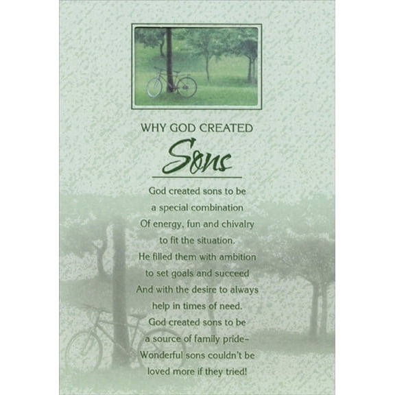 Designer Greetings Why God Created Sons Religious Birthday Card for Son