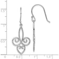 thumbnail image 4 of Sterling Silver Rhodium-Plated Fleur De Lis Dangle Earrings (37.17 X 15.78) Made In China qe15067, 4 of 4