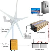 Pikasola Wind Turbine Generator Kit 400W 12V with 5 Blade, Wind Generator Kit with Charge Controller, Wind Power Generator for Marine, RV, Home, Windmill Generator Suit for Hybrid Solar Wind System