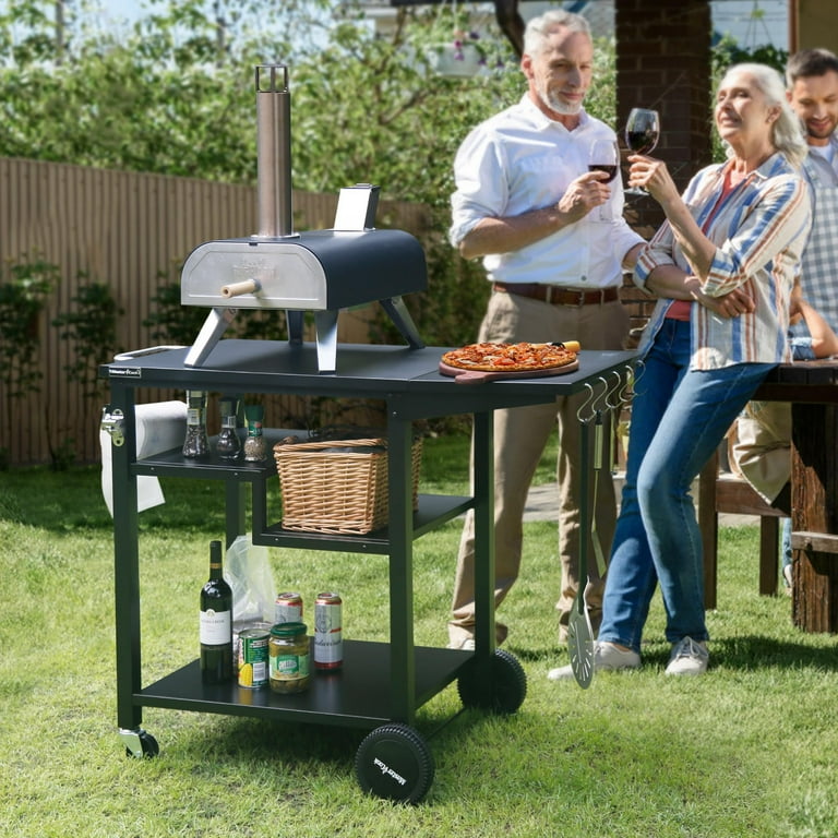 MASTER COOK Grill Table with Wheels for Big Horn Pizza Oven