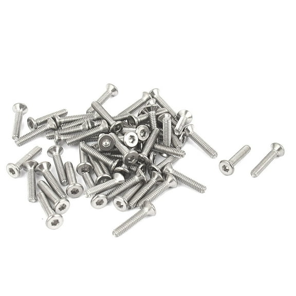 Uxcell M2 x 10mm 304 Stainless Steel Hex Socket Countersunk Flat Head Screw Bolts (50-pack)