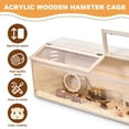 thumbnail image 4 of 39 Inch Wooden Hamster Cage, Hamster House with 2 Openable Acrylic Top, Wood Hamster Box, Small Animal Cage for Rabbits, Gerbils, Mice, Dwarf Hamsters, 4 of 9