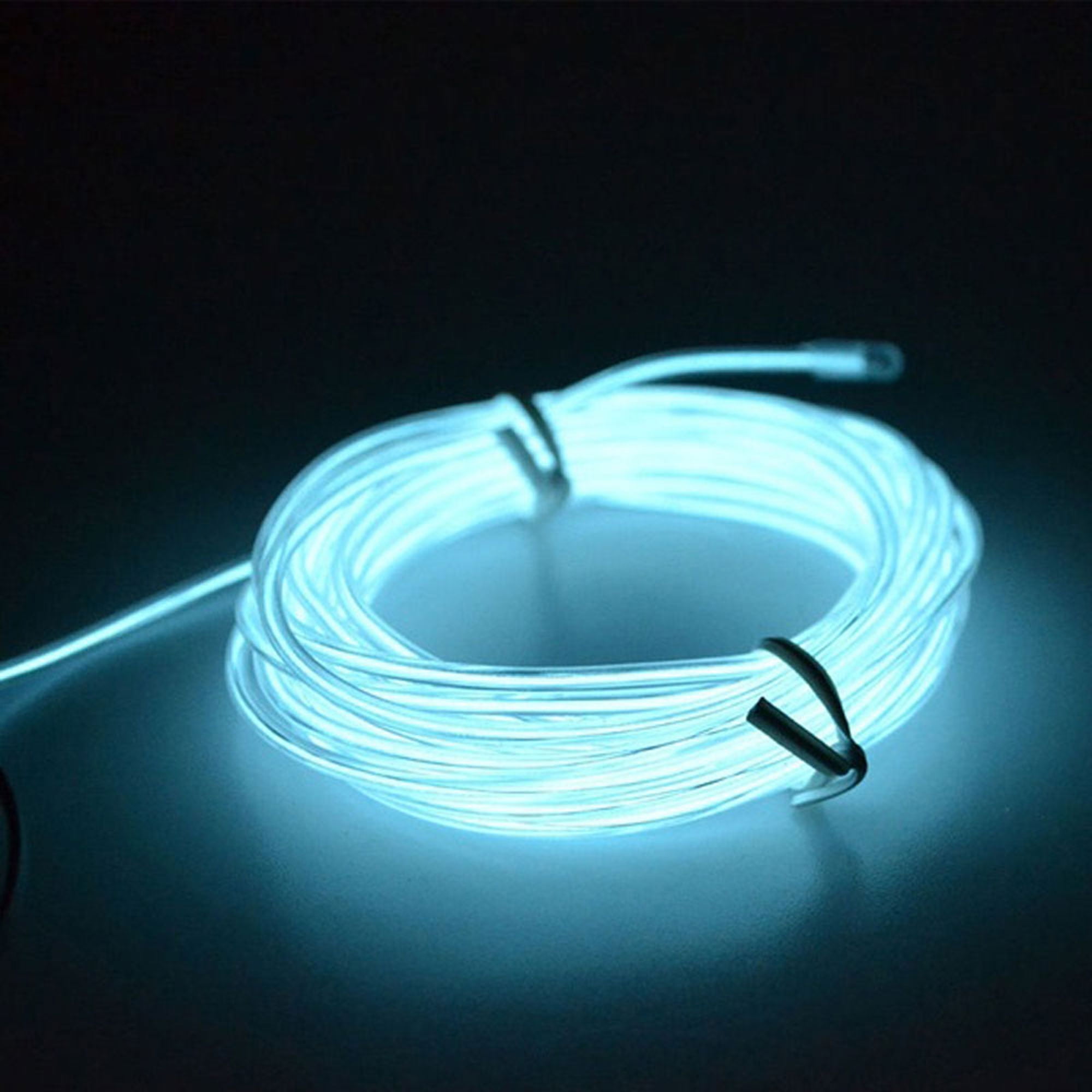 5M Soft Flash Flexible Strip EL LED Light Neon Glow Tube Wire Rope with Battery