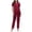 A-Red496, variant on XIAOCHA Women's Solid Pajama Set Short Sleeve Button Straight Pant Night Suit