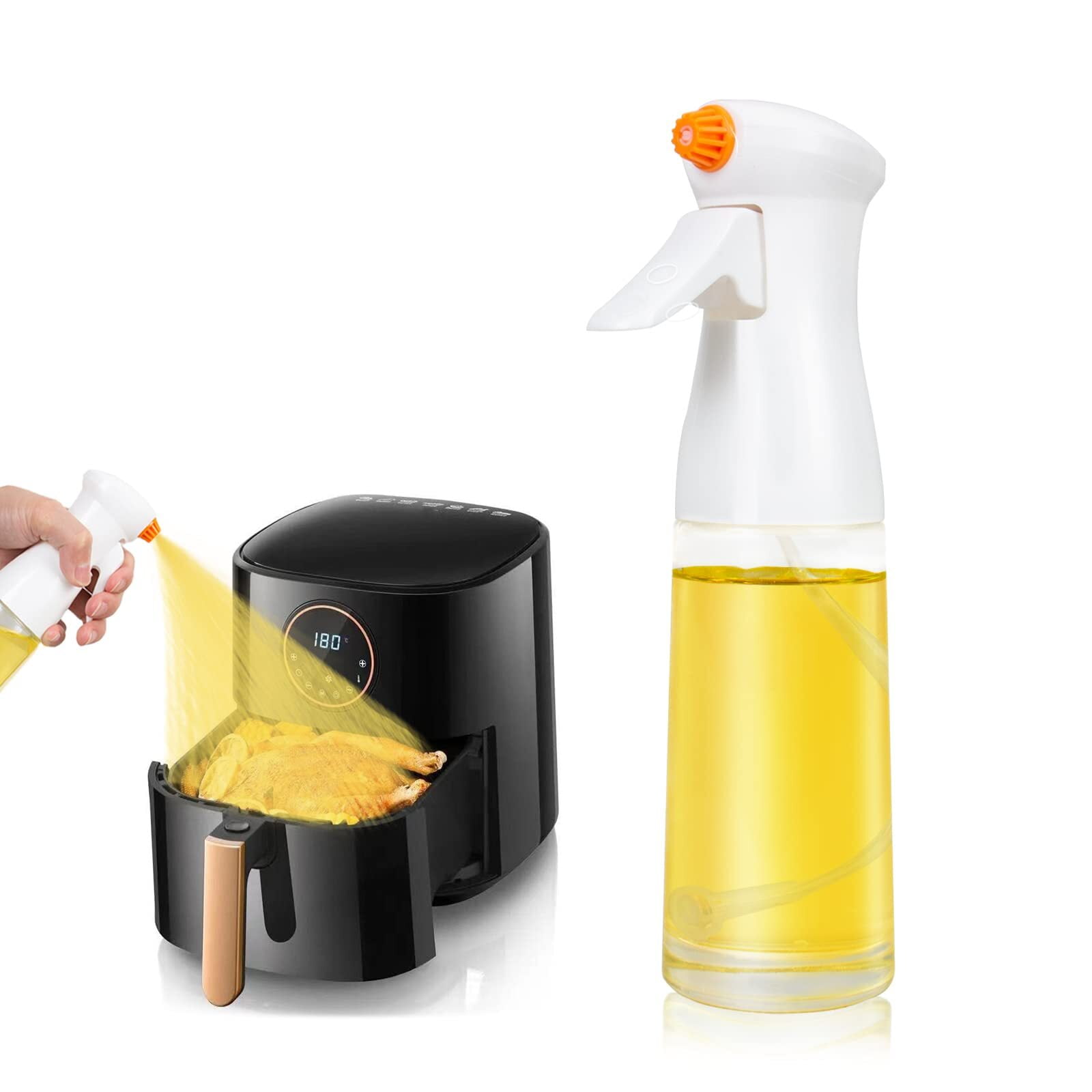 Oil Sprayer for Cooking, Olive Oil Bottle Mister, Glass Refillable