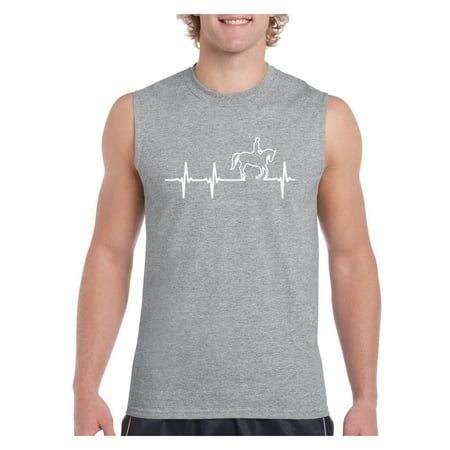 Mens Heartbeat Horses Horse Riding Ultra Cotton Sleeveless T-Shirt