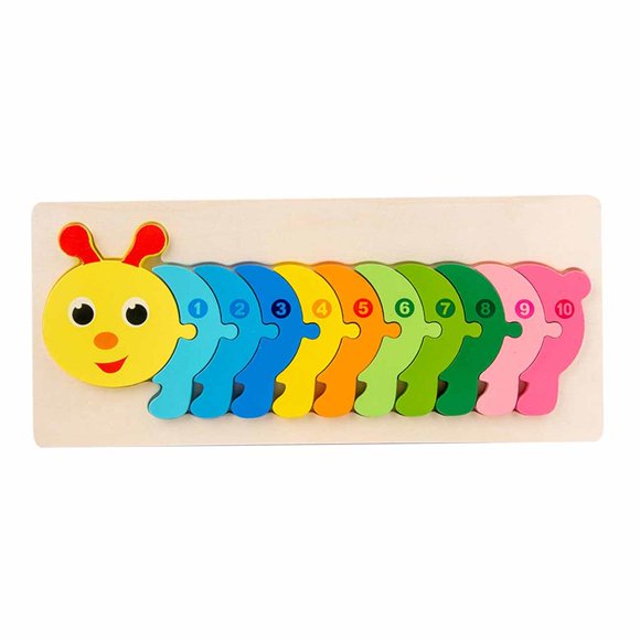 Número De Dibujos Animados De Madera Juego De Rompecabezas De Animales Número De Niños Juego De Iluminación Cognitiva Juguetes Para Niños En Edad Preescolar sonducket FN003122-00