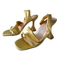 thumbnail image 4 of VerPetridure Women's Sandals Summer Casual Sexy Golden Outer Wear Strappy Open Toe Party High Heeled Sandals, 4 of 5