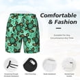 thumbnail image 3 of Balery Sea Turtle Bañador para hombre, shorts de playa de secado rápido con entrepierna y forro de compresión-Large, 3 of 6